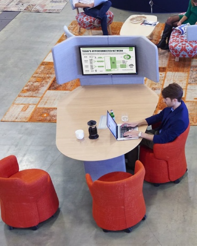 PerForm hot desk area with ergonomic seating and flexible shared space