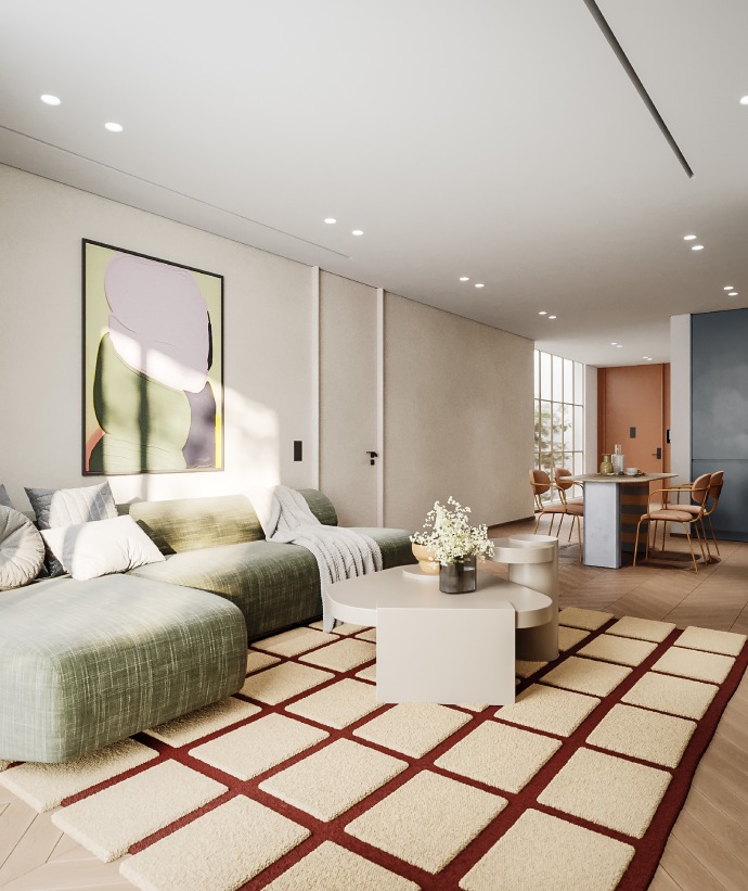 Modern UNICON-developed residential and commercial buildings